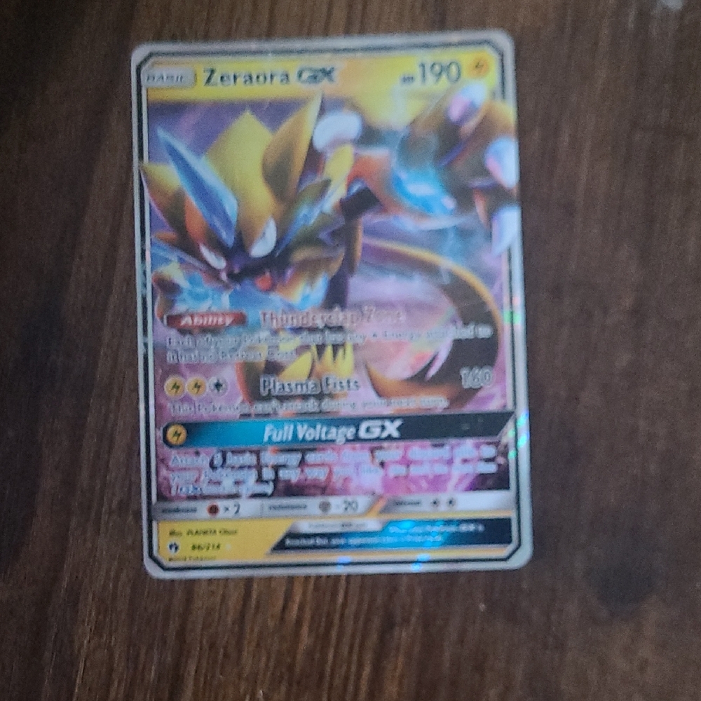 Pokemon Zeraora GX Card - Yellow, Blue, Black